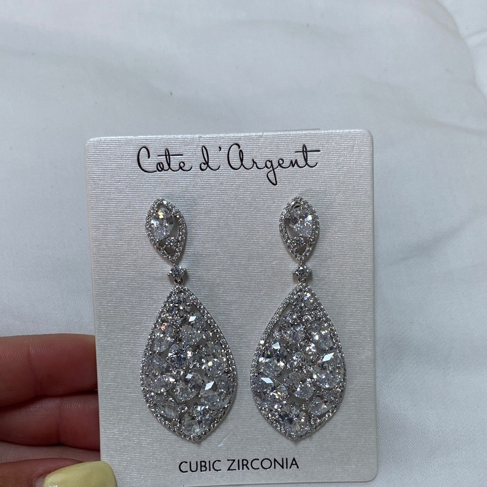 Cote d’Argent Cubic Zirconia Drop Earrings